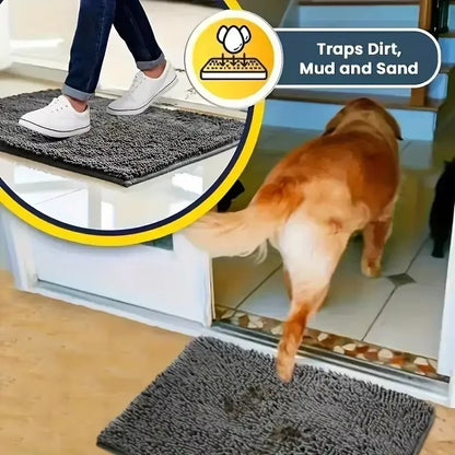 Dog Doormats for Muddy Paws Absorbent Non-Slip Washable Mat Anti-Slip Quick-Drying Microfiber Mud Mat Pet Accessories