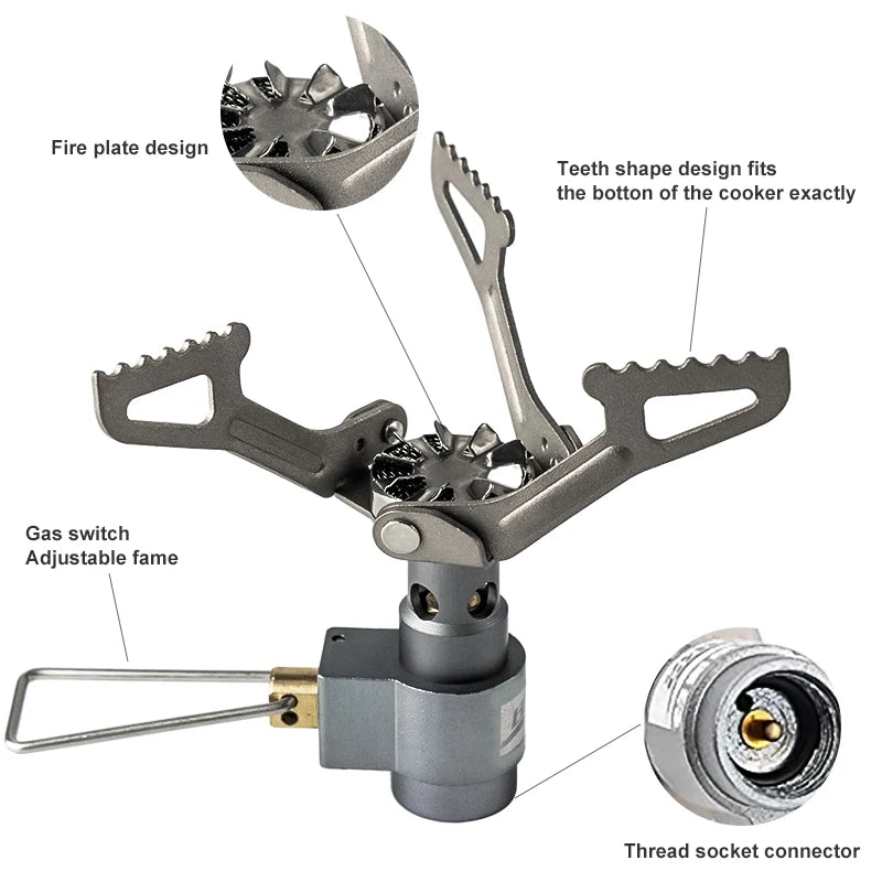Outdoor Gas Stove Mini – Ultralight Titanium Camping Burner (BRS-3000T)