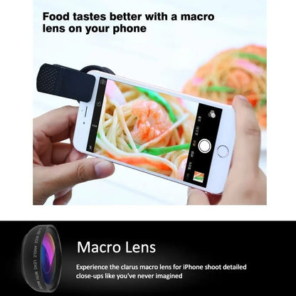 Universal 2 in 1 Lens Clip 37Mm Mobile Phone Lens Professional 0.45X 49Uv Super Wide-Angle + Macro HD Lens for Iphone Xiaomi 12
