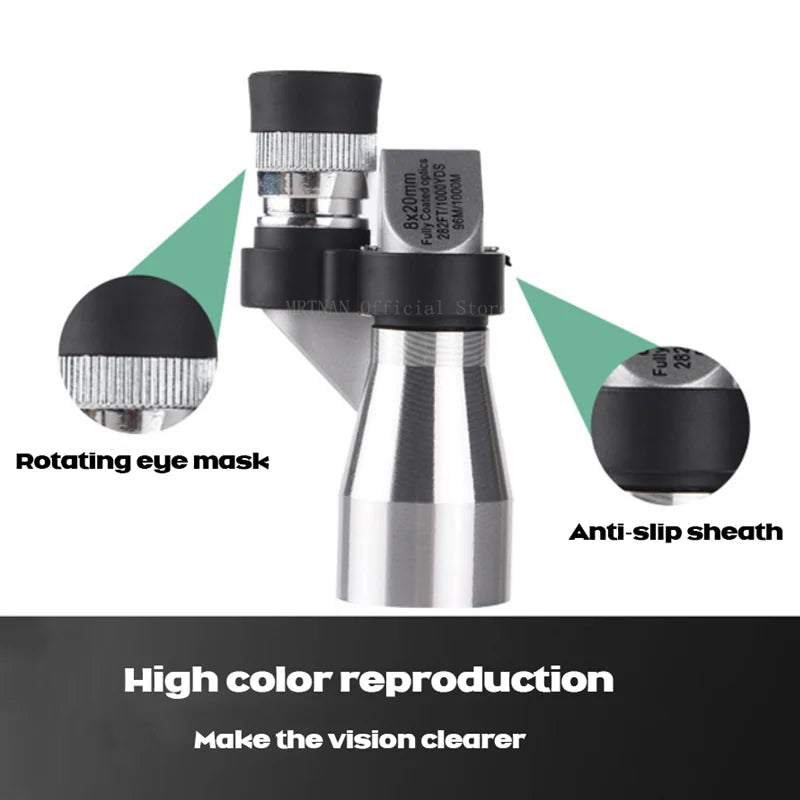 8X20 HD Mini Pocket Zoom Monocular